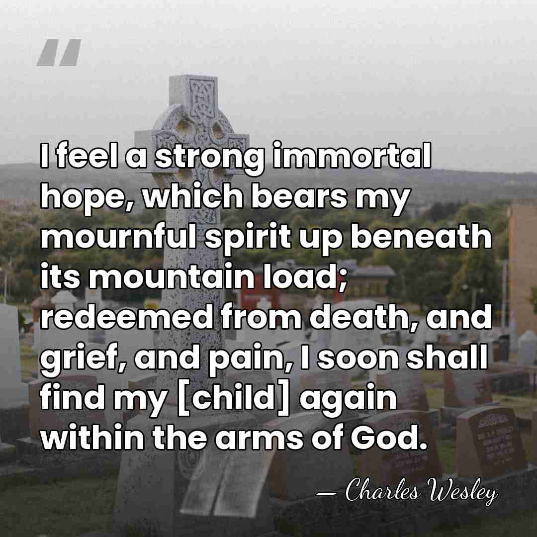 I feel a strong immortal hope, which bears my mournful spirit up&hellip; - Charles Wesley