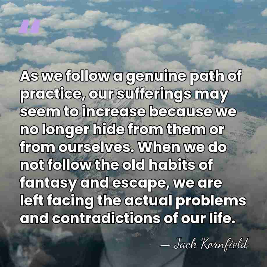 As we follow a genuine path of practice, our sufferings may seem&hellip; - Jack Kornfield