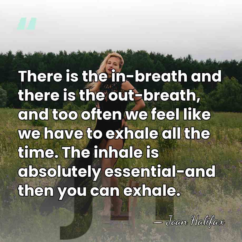 There is the in-breath and there is the out-breath, and too often&hellip; - Joan Halifax
