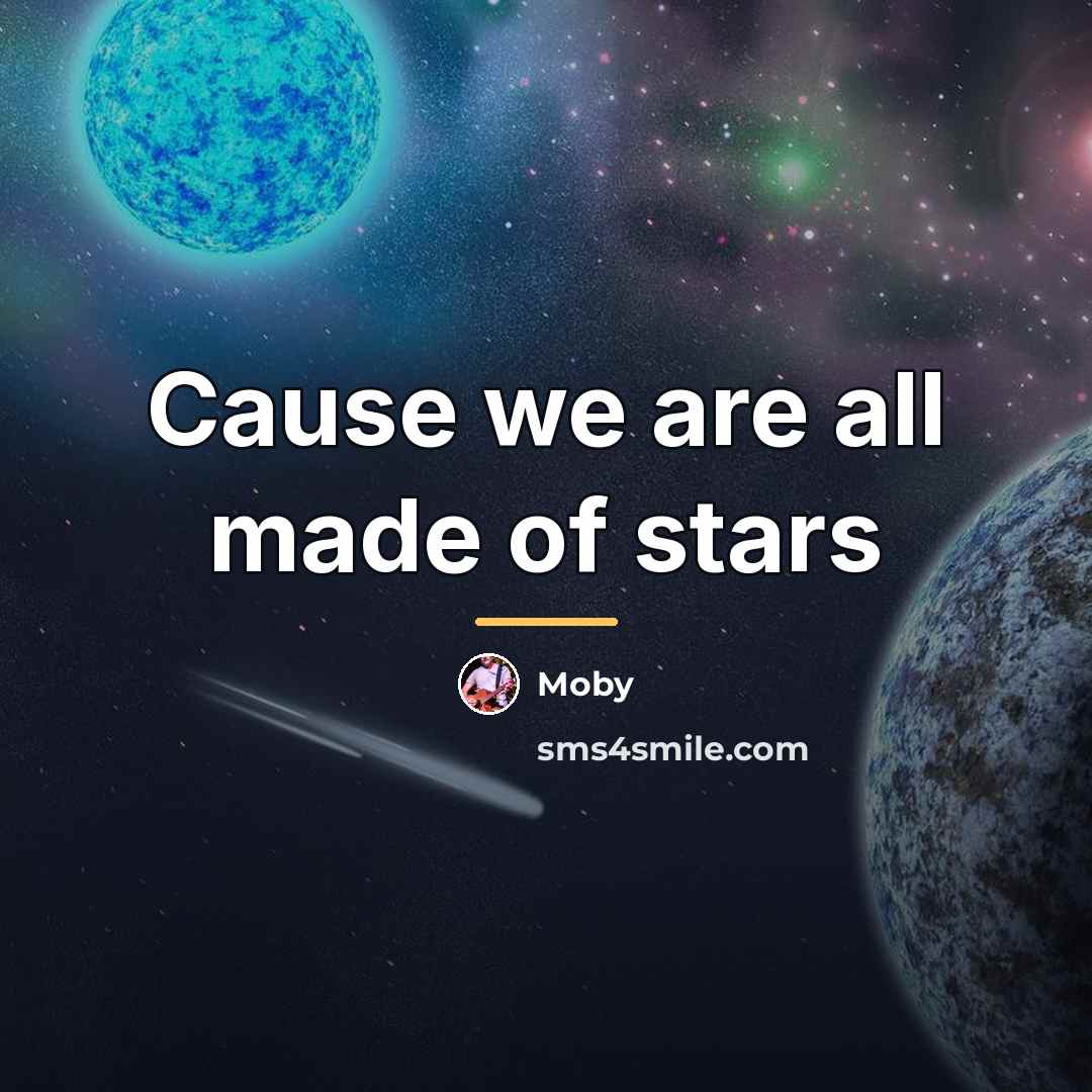 “Cause we are all made of stars…” quote by Moby