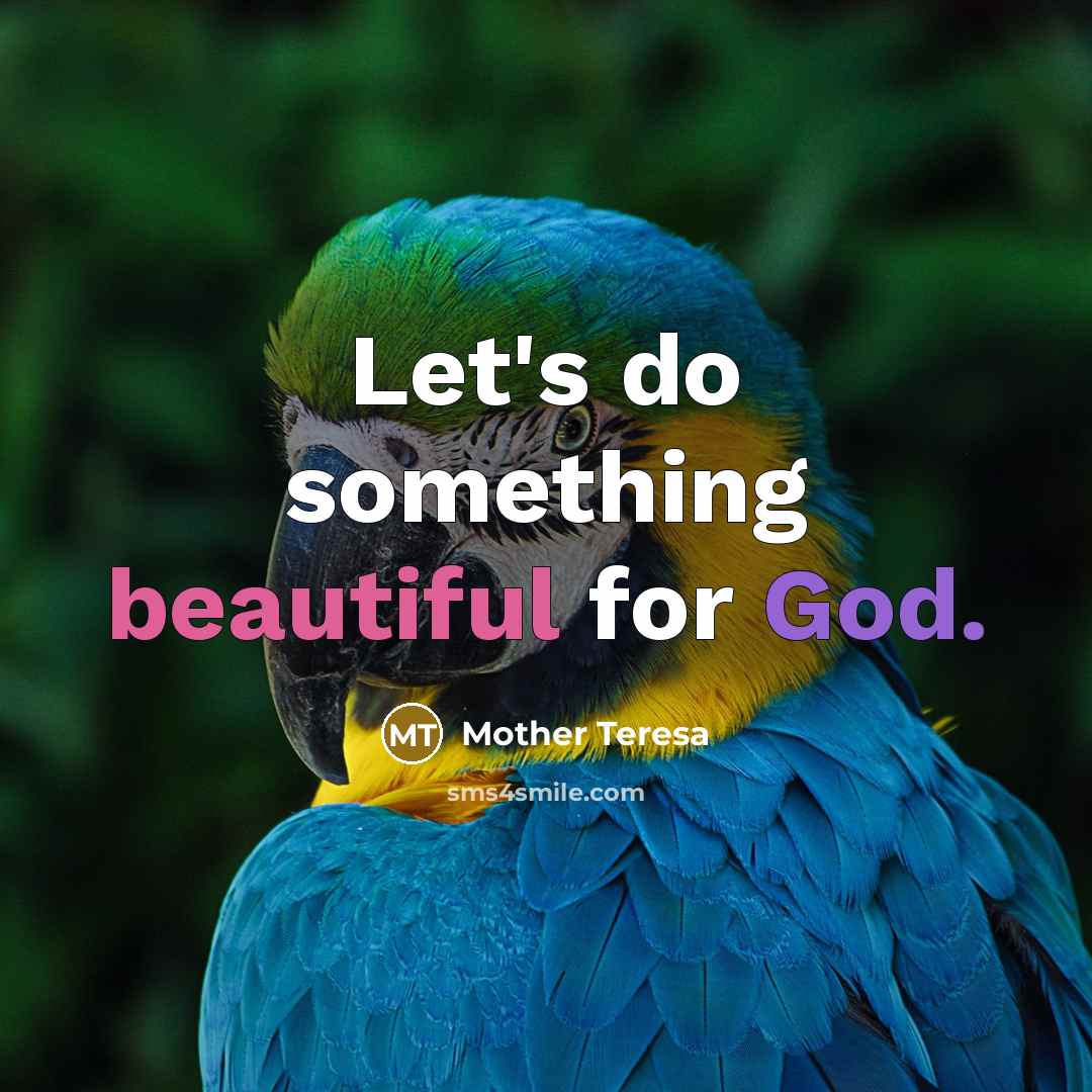 “Let's do something beautiful for God.…” quote by Mother Teresa