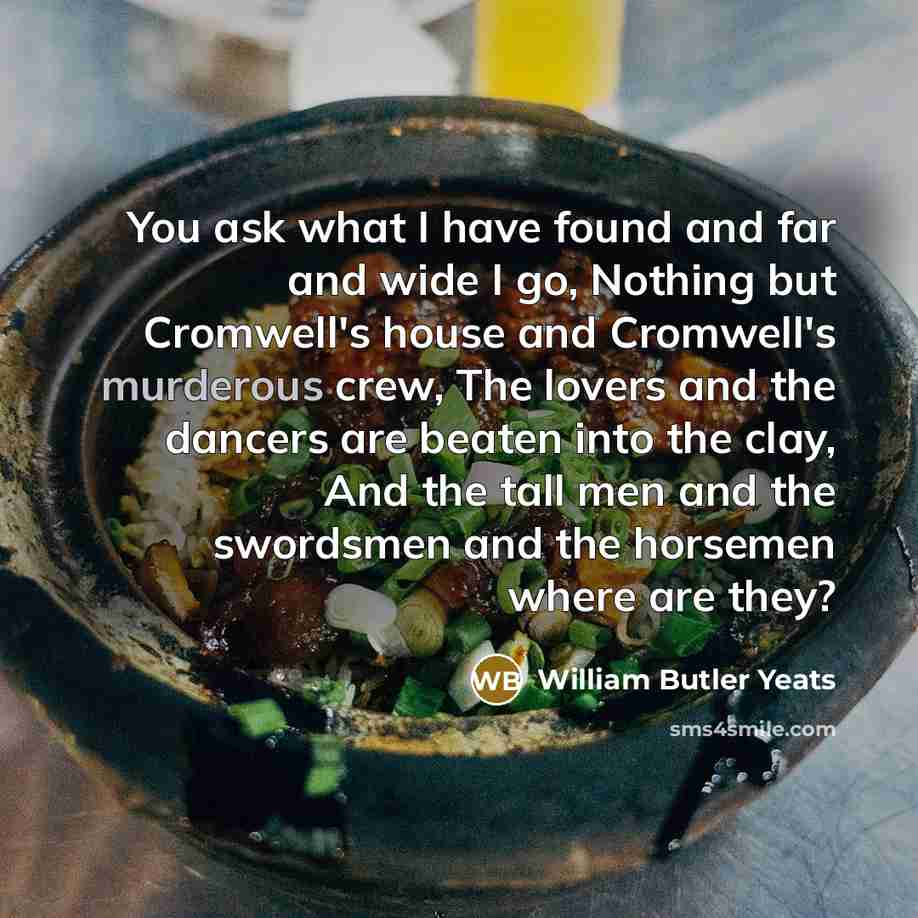 “You ask what I have found and far and wide…” quote by William Butler Yeats