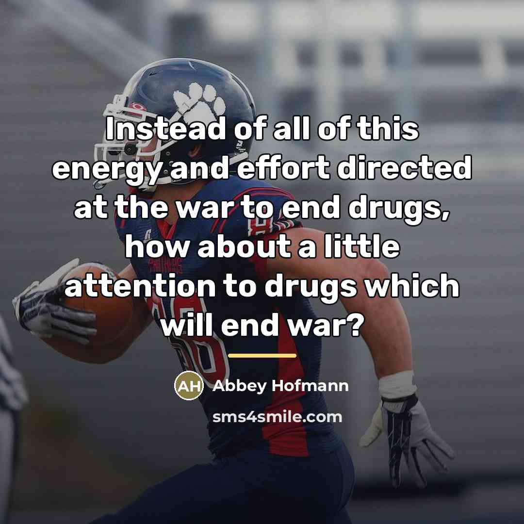 “Instead of all of this energy and effort directed at…” quote by Abbey Hofmann