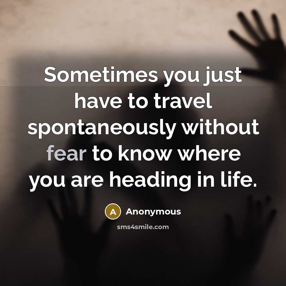 “Sometimes you just have to travel spontaneously without fear to…” quote by Anonymous