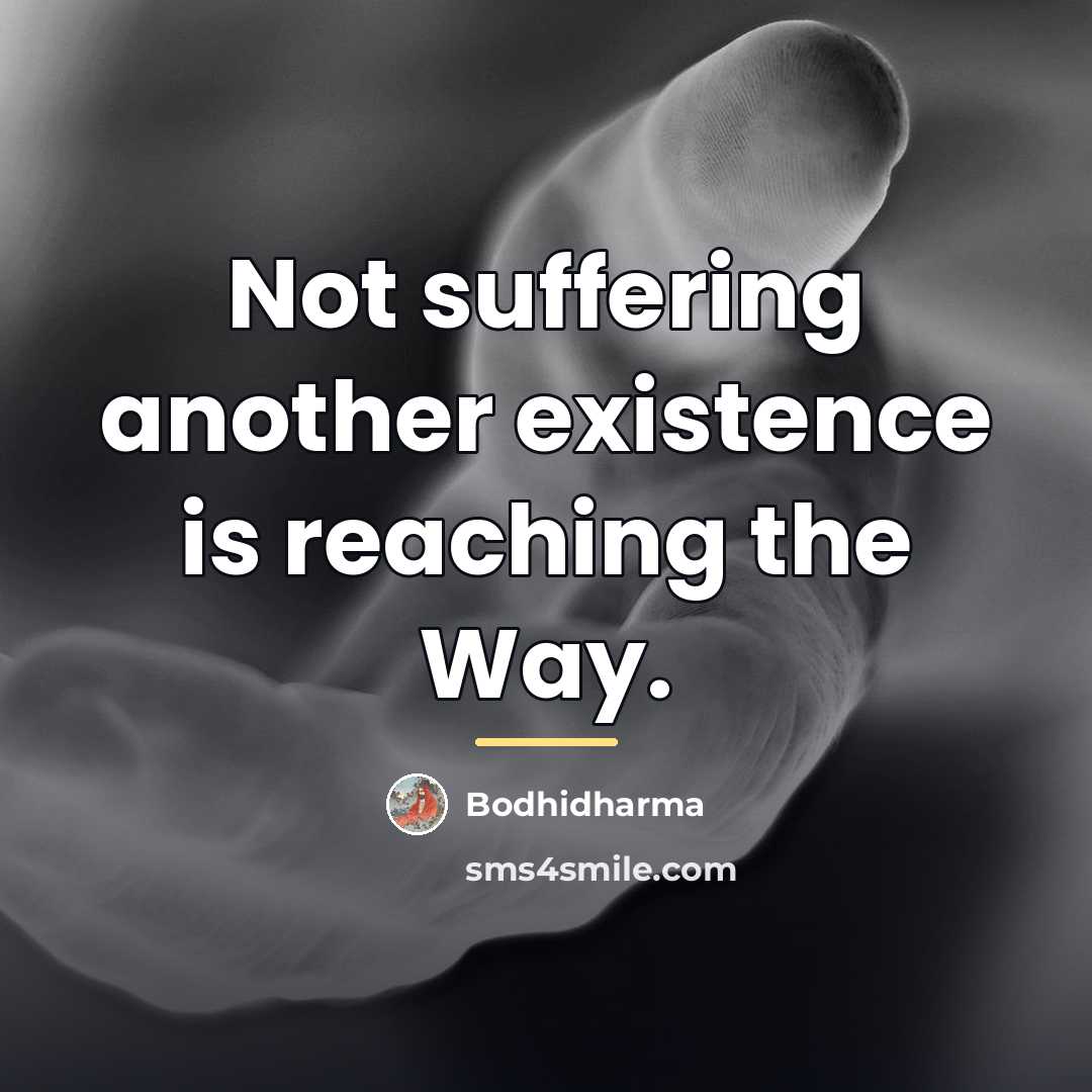 “Not suffering another existence is reaching the Way.…” quote by Bodhidharma