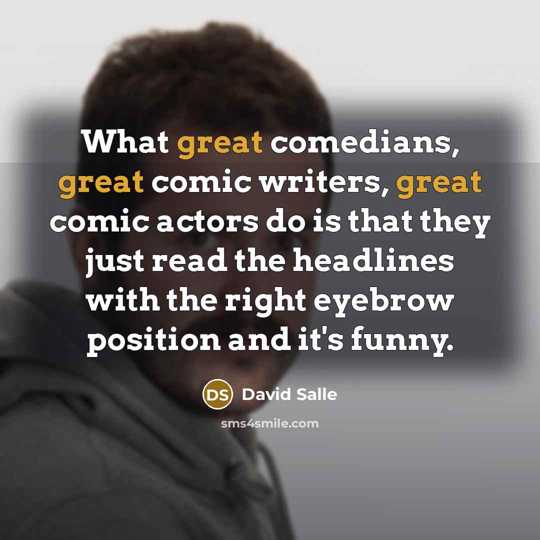 “What great comedians, great comic writers, great comic actors do…” quote by David Salle
