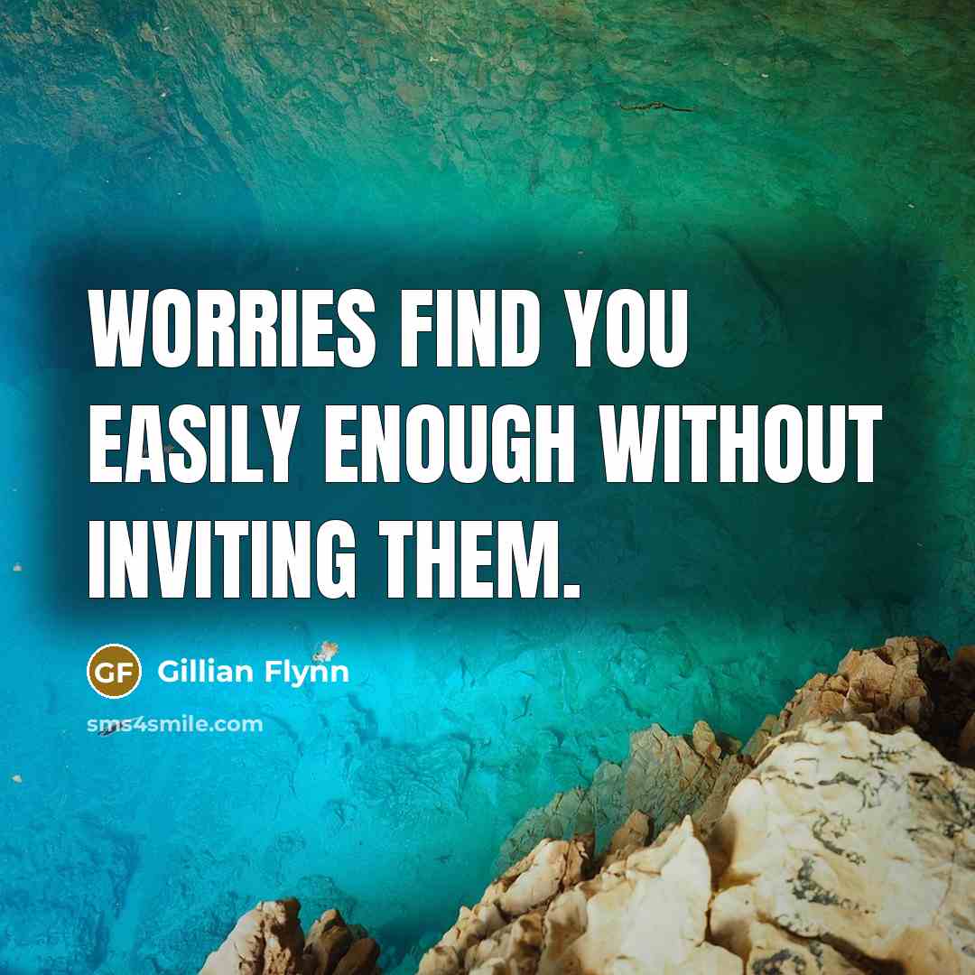 “Worries find you easily enough without inviting them.…” quote by Gillian Flynn