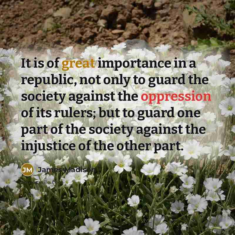 “It is of great importance in a republic, not only…” quote by James Madison
