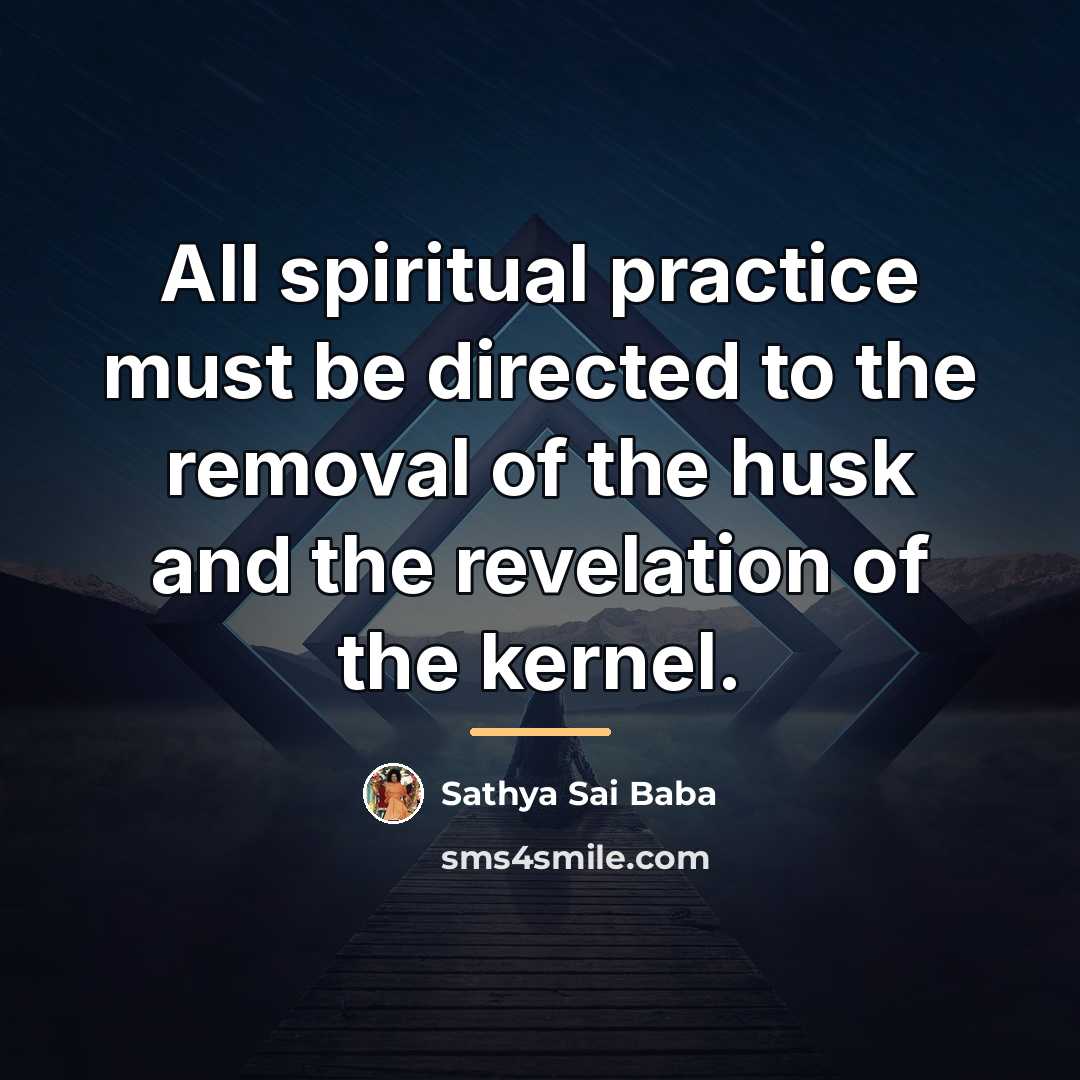 “All spiritual practice must be directed to the removal of…” quote by Sathya Sai Baba