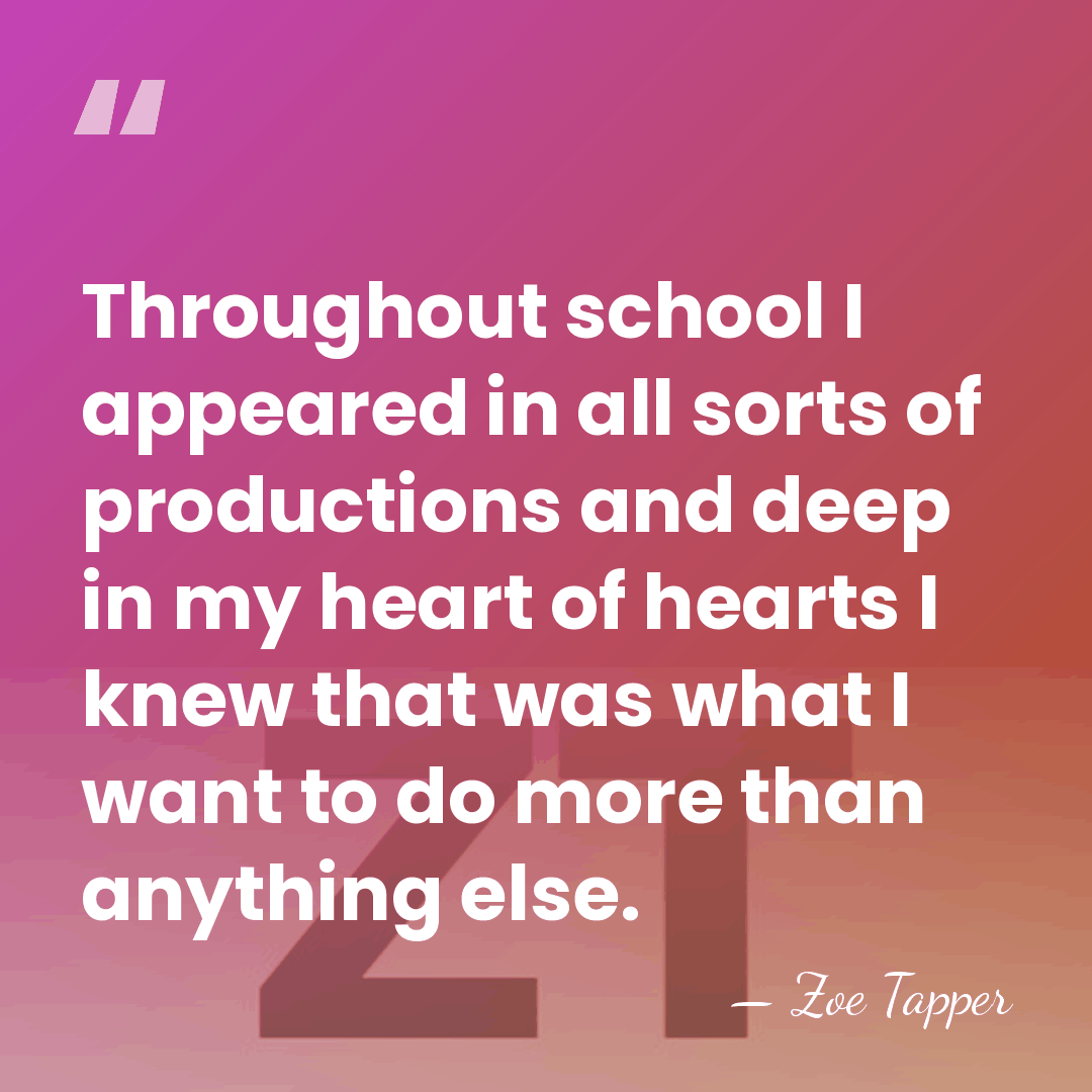 Throughout school I appeared in all sorts of productions and deep in&hellip; - Zoe Tapper