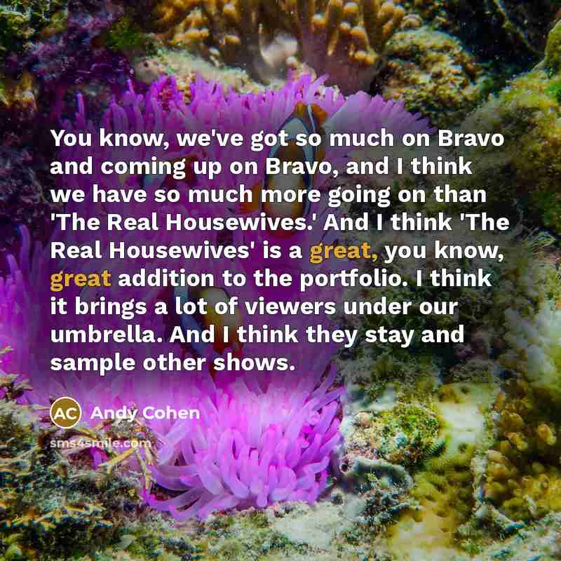“You know, we've got so much on Bravo and coming…” quote by Andy Cohen