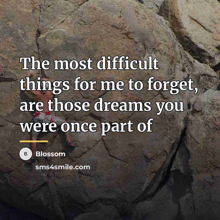 “The most difficult things for me to forget, are those…” quote by Blossom