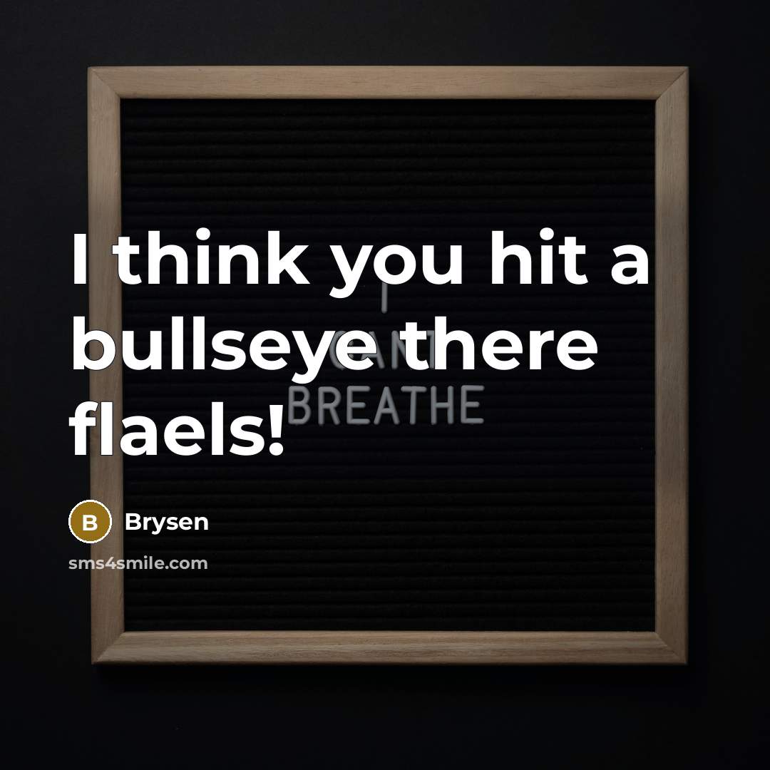 “I think you hit a bullseye there flaels!” quote by Brysen