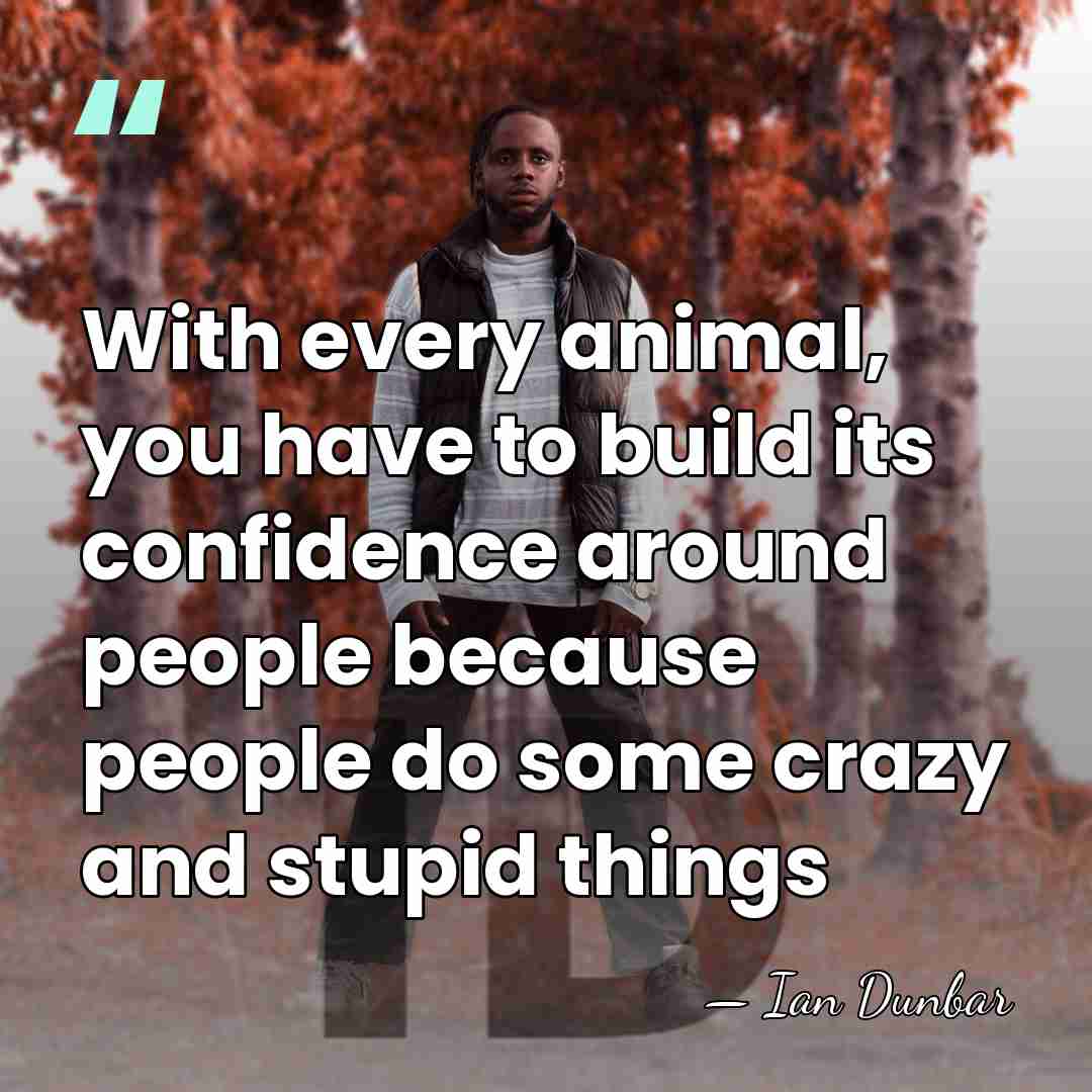 With every animal, you have to build its confidence around people because&hellip; - Ian Dunbar