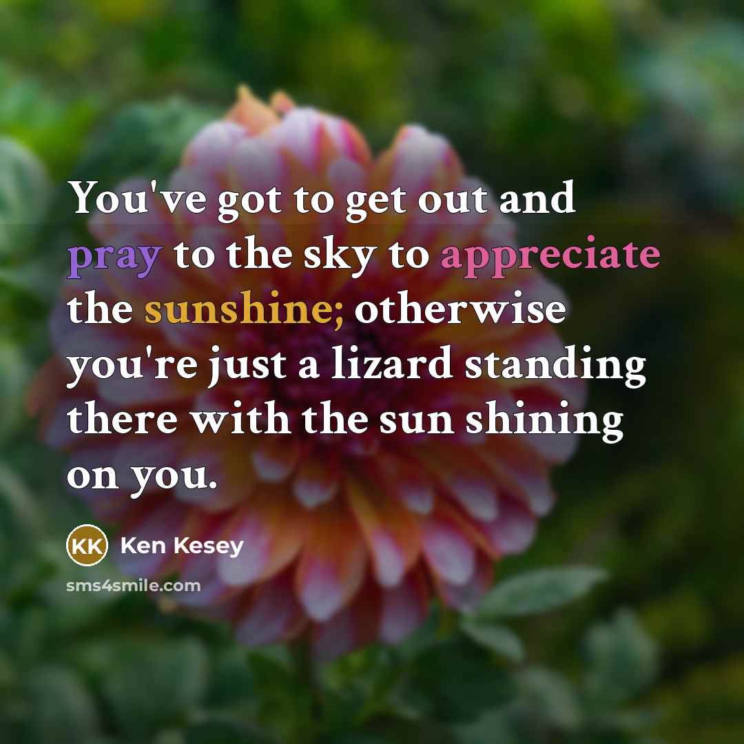 “You've got to get out and pray to the sky…” quote by Ken Kesey