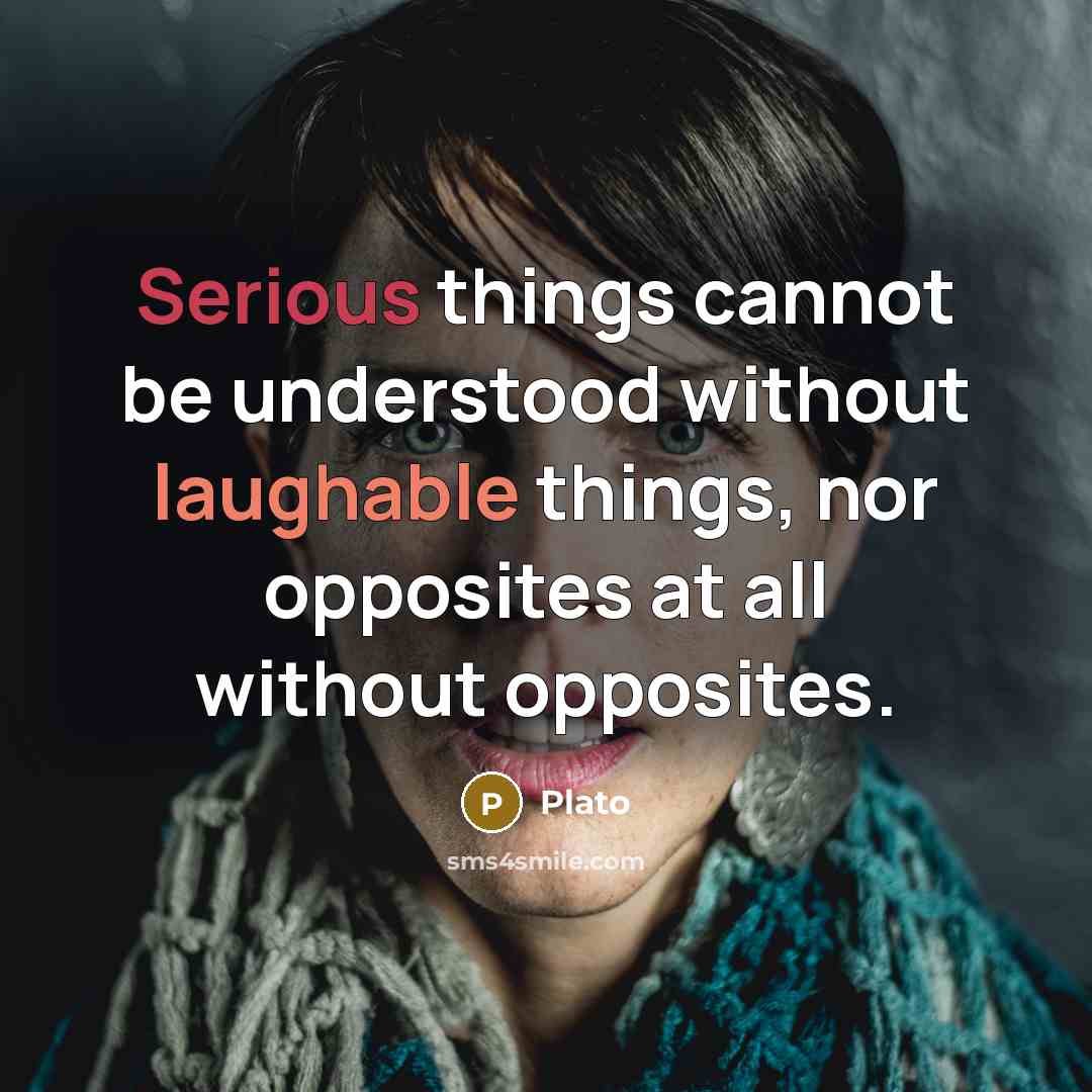 “Serious things cannot be understood without laughable things, nor opposites at all without opposites.” quote by Plato