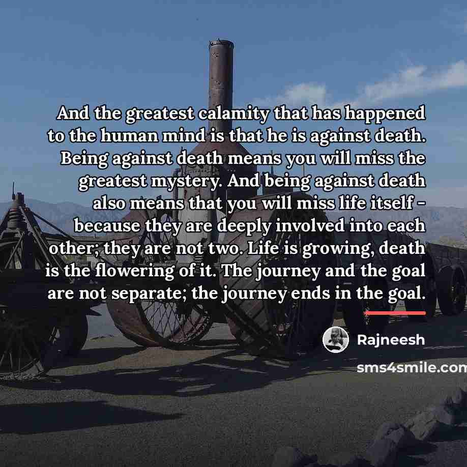 “And the greatest calamity that has happened to the human…” quote by Rajneesh
