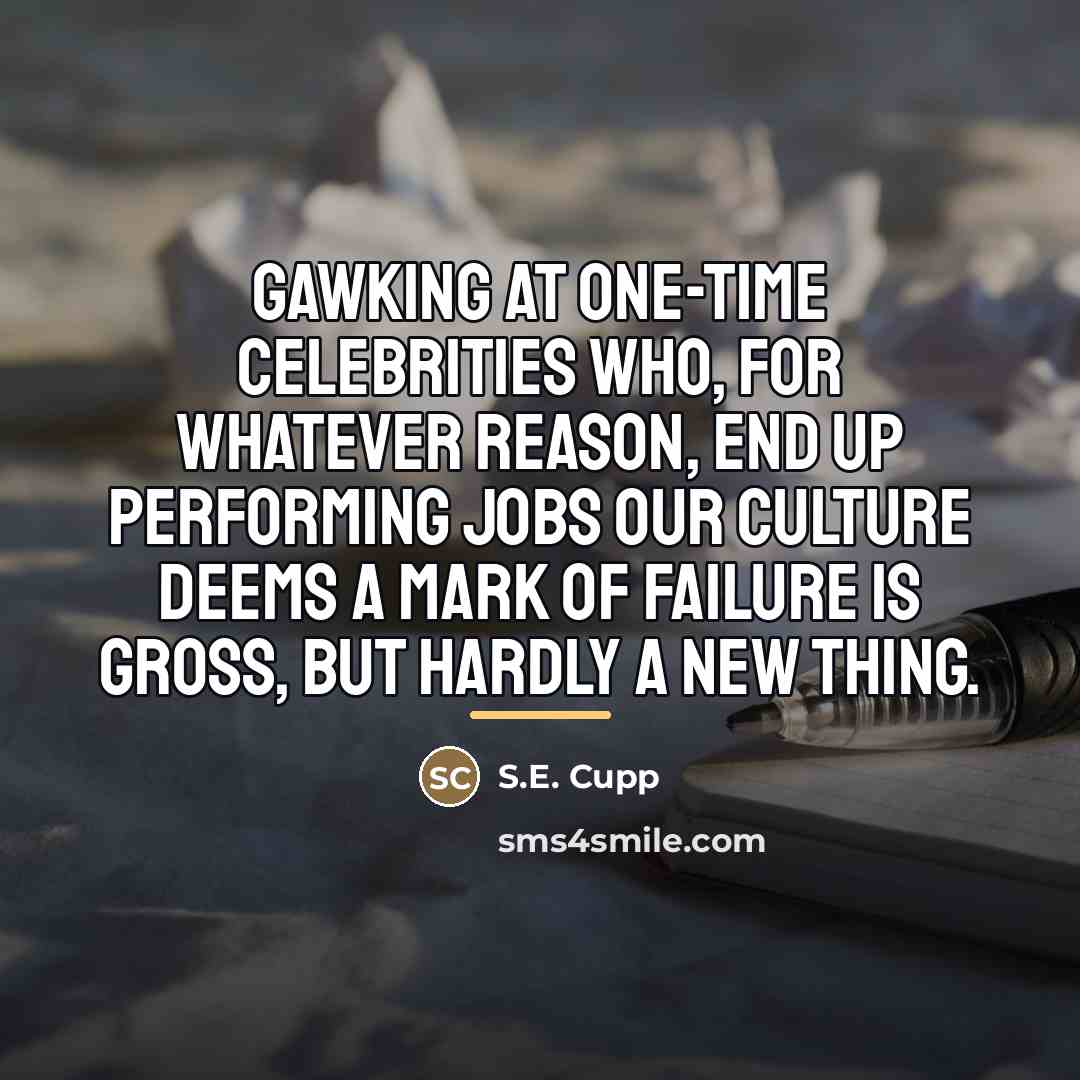 “Gawking at one-time celebrities who, for whatever reason, end up…” quote by S.E. Cupp