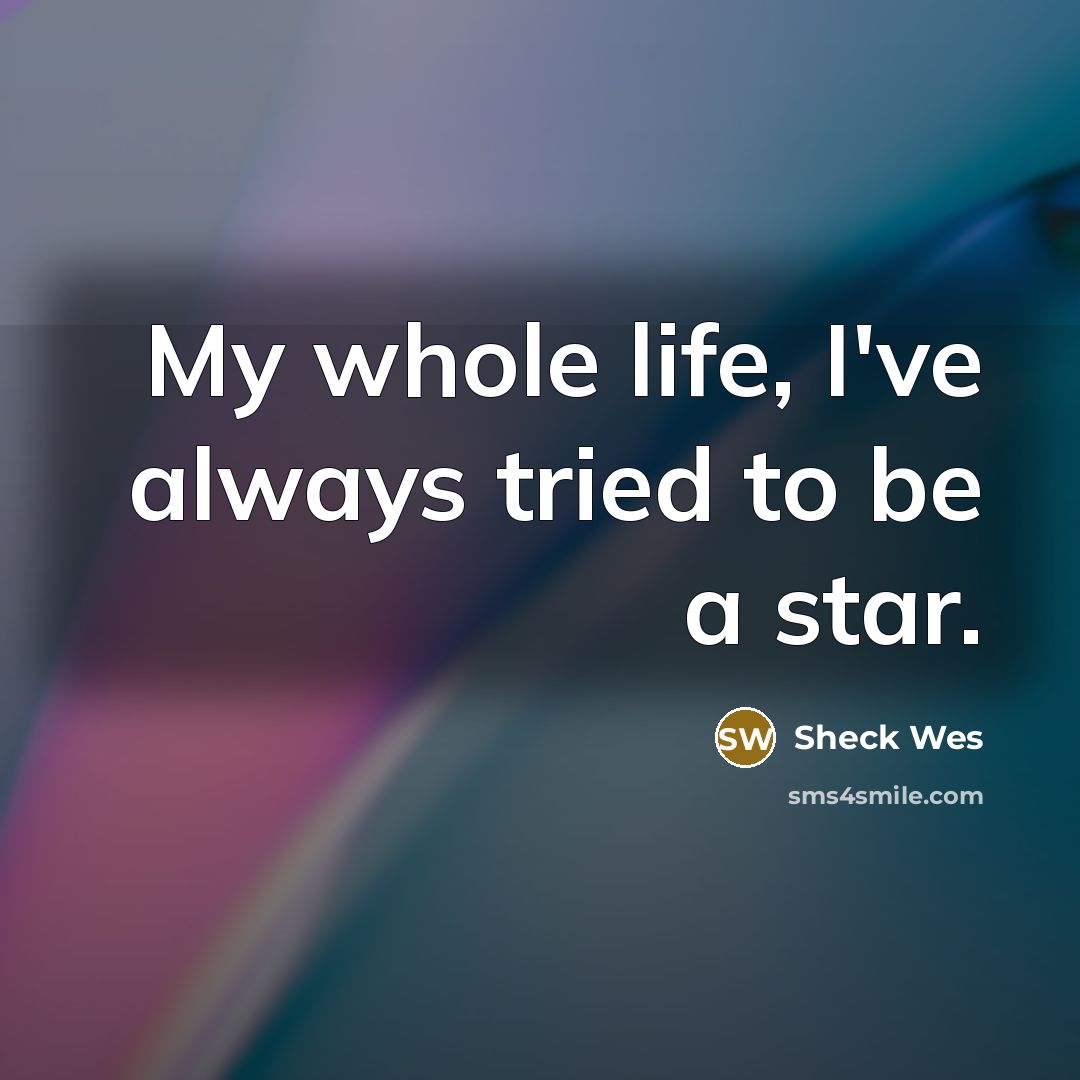 “My whole life, I've always tried to be a star.…” quote by Sheck Wes