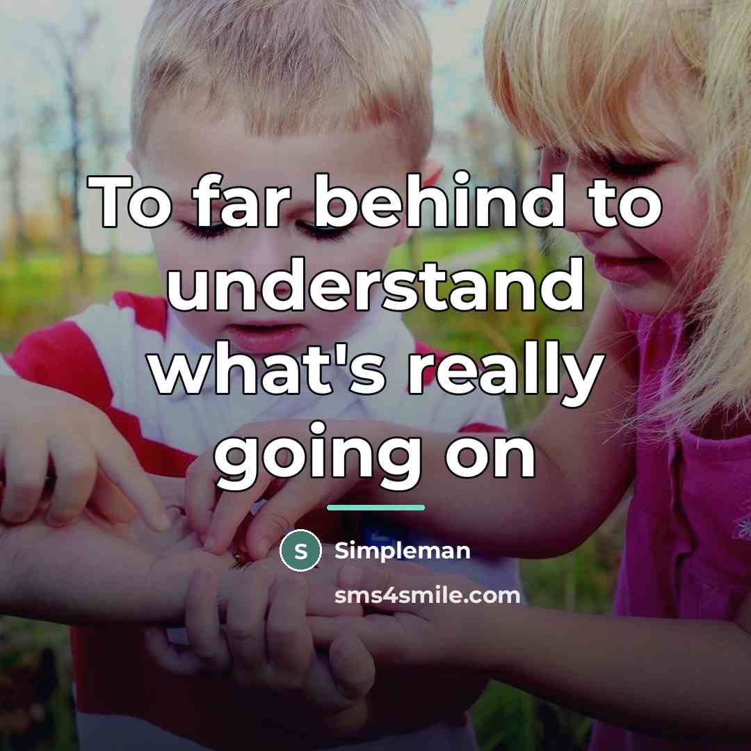 “To far behind to understand what's really going on…” quote by Simpleman