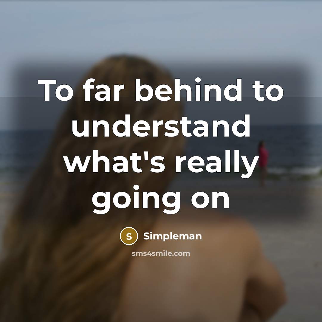 “To far behind to understand what's really going on” quote by Simpleman