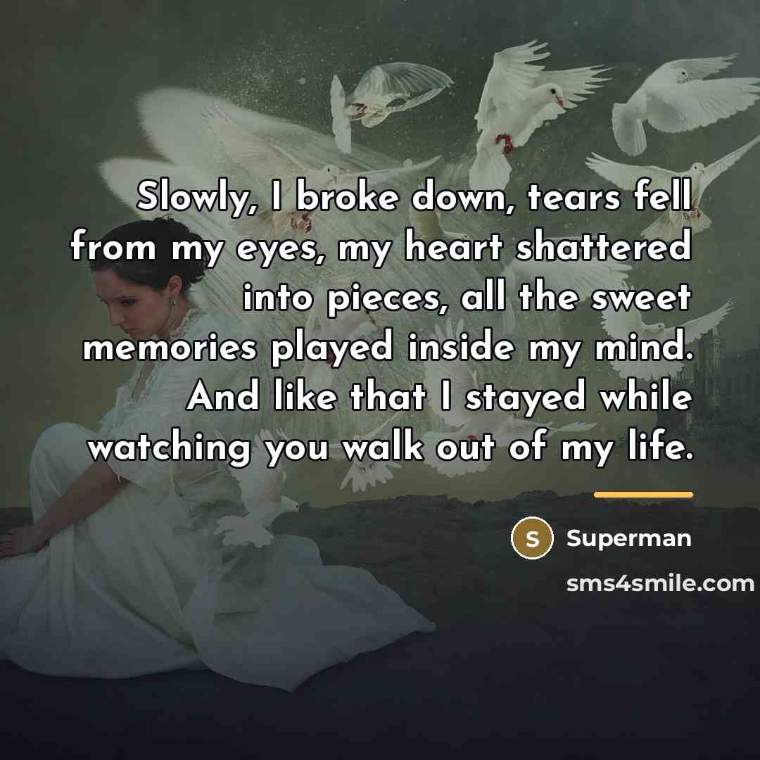 “Slowly, I broke down, tears fell from my eyes, my…” quote by Superman
