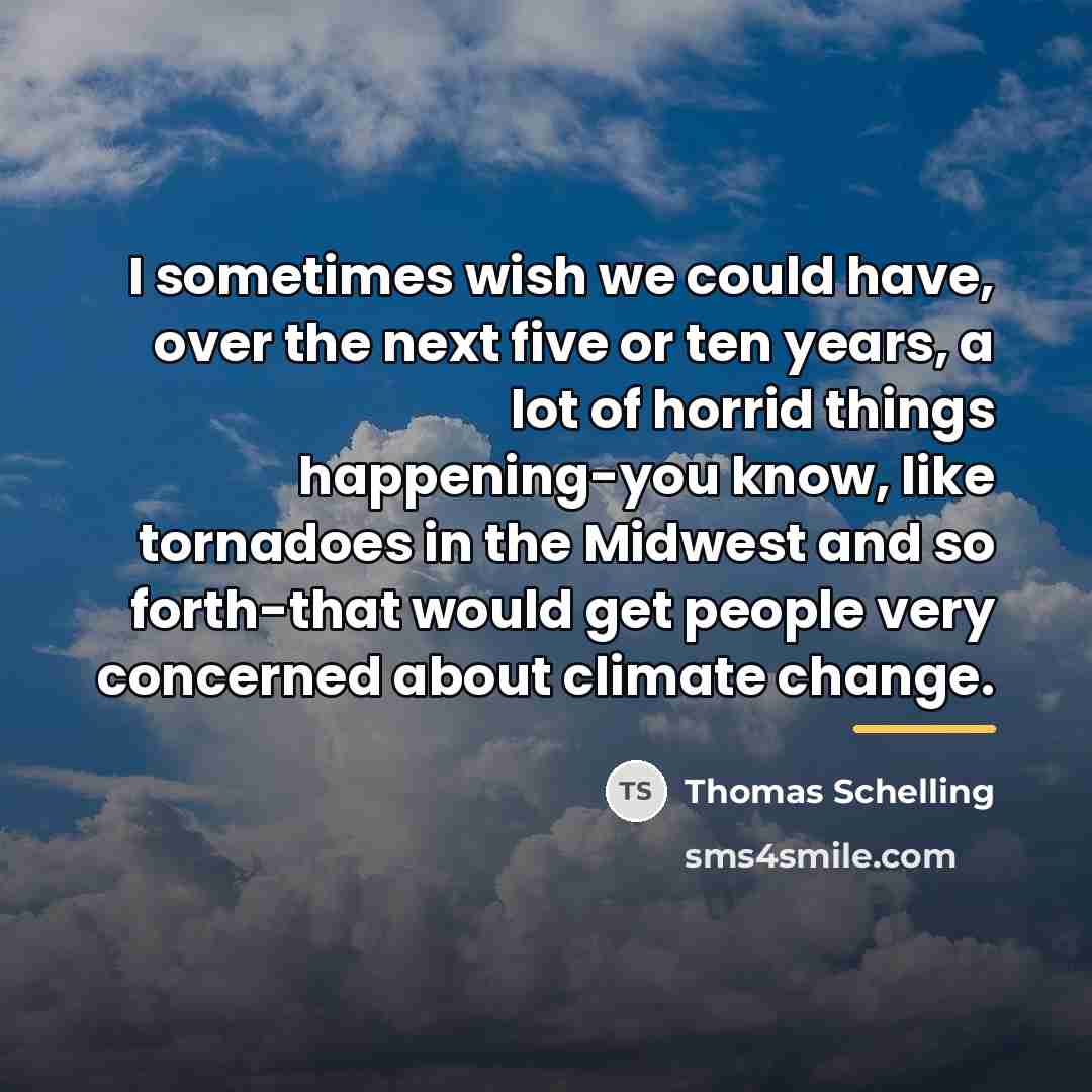 “I sometimes wish we could have, over the next five…” quote by Thomas Schelling