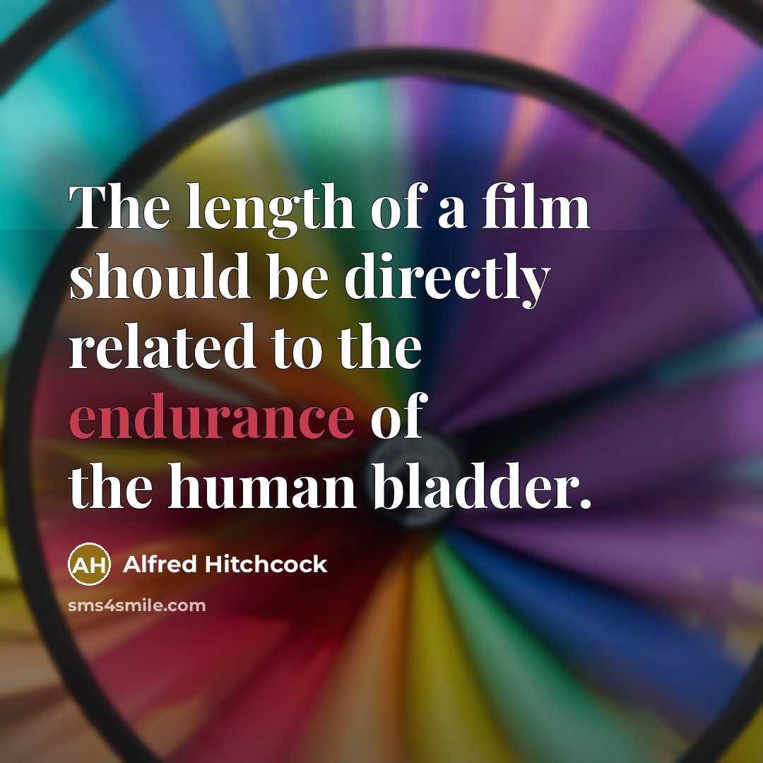 “The length of a film should be directly related to…” quote by Alfred Hitchcock