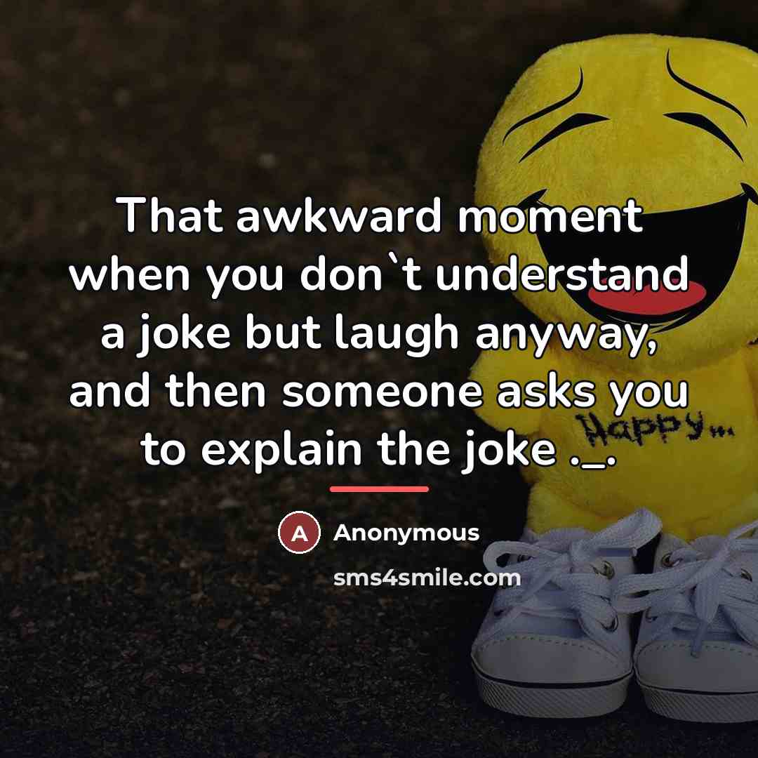 “That awkward moment when you don`t understand a joke but…” quote by Anonymous