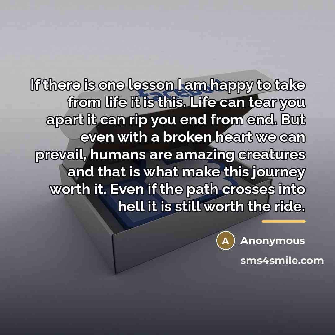 “If there is one lesson I am happy to take…” quote by Anonymous