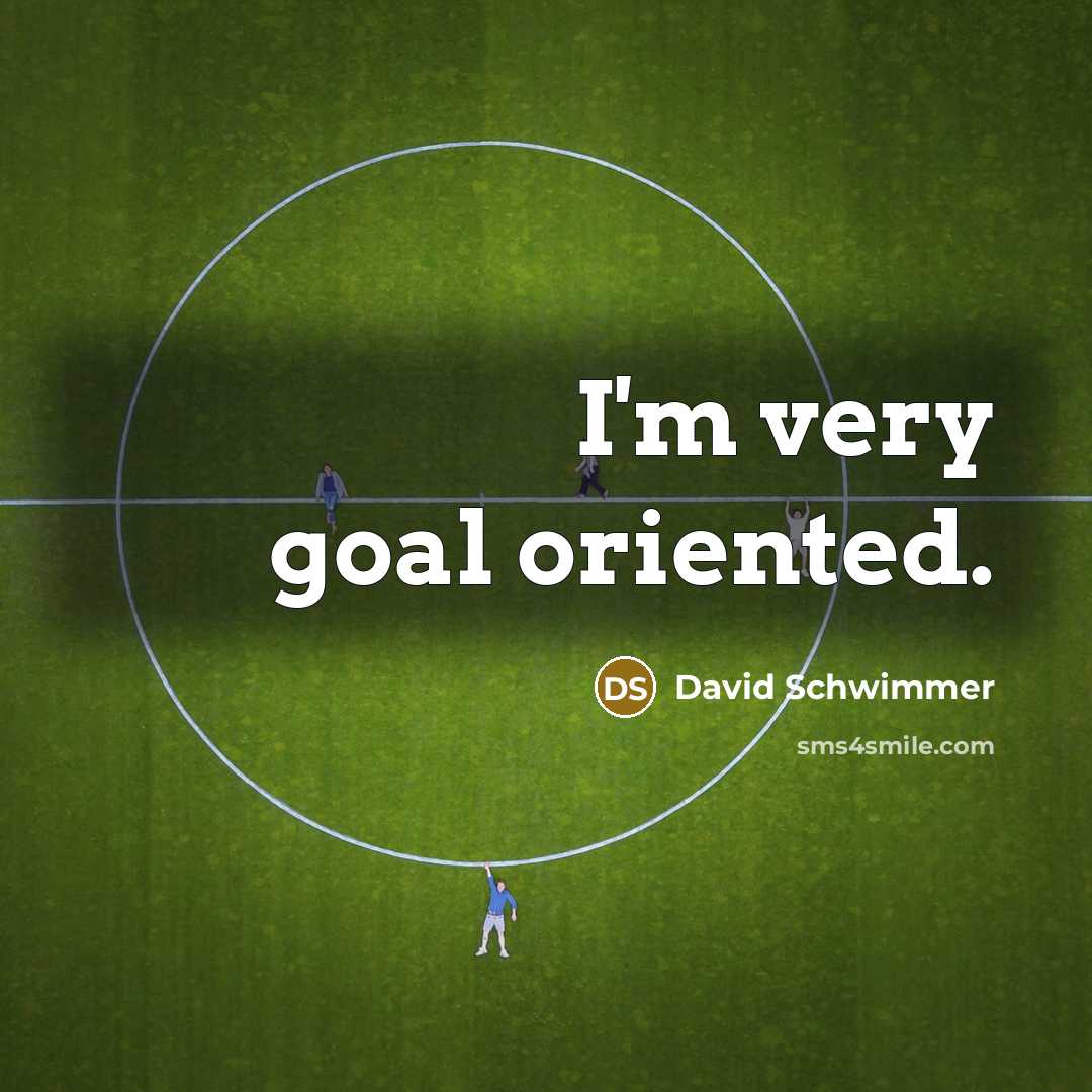 “I'm very goal oriented.…” quote by David Schwimmer
