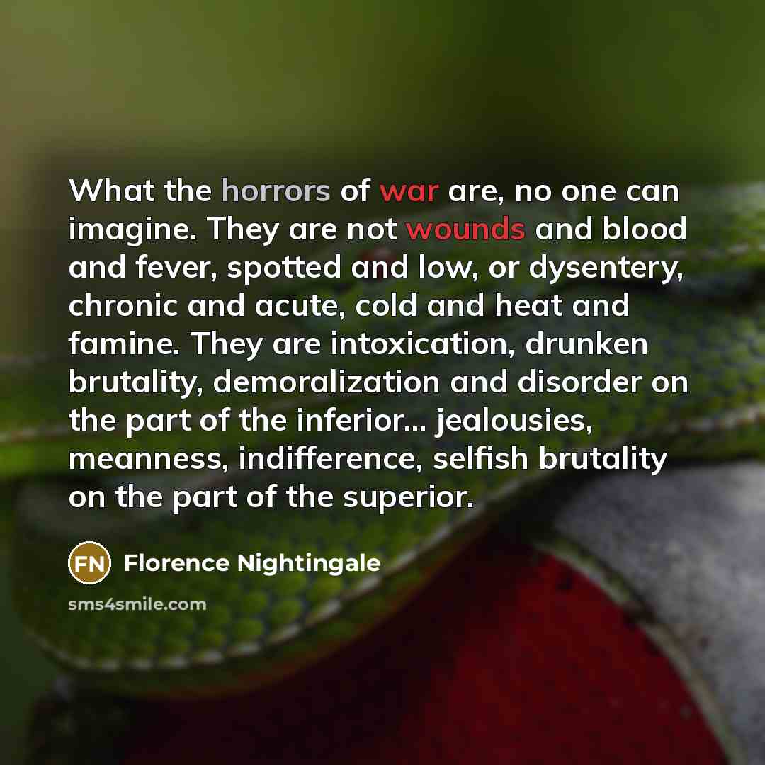 “What the horrors of war are, no one can imagine.…” quote by Florence Nightingale