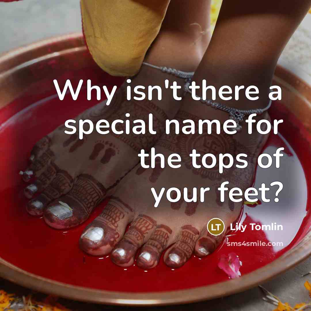 “Why isn't there a special name for the tops of your feet?” quote by Lily Tomlin