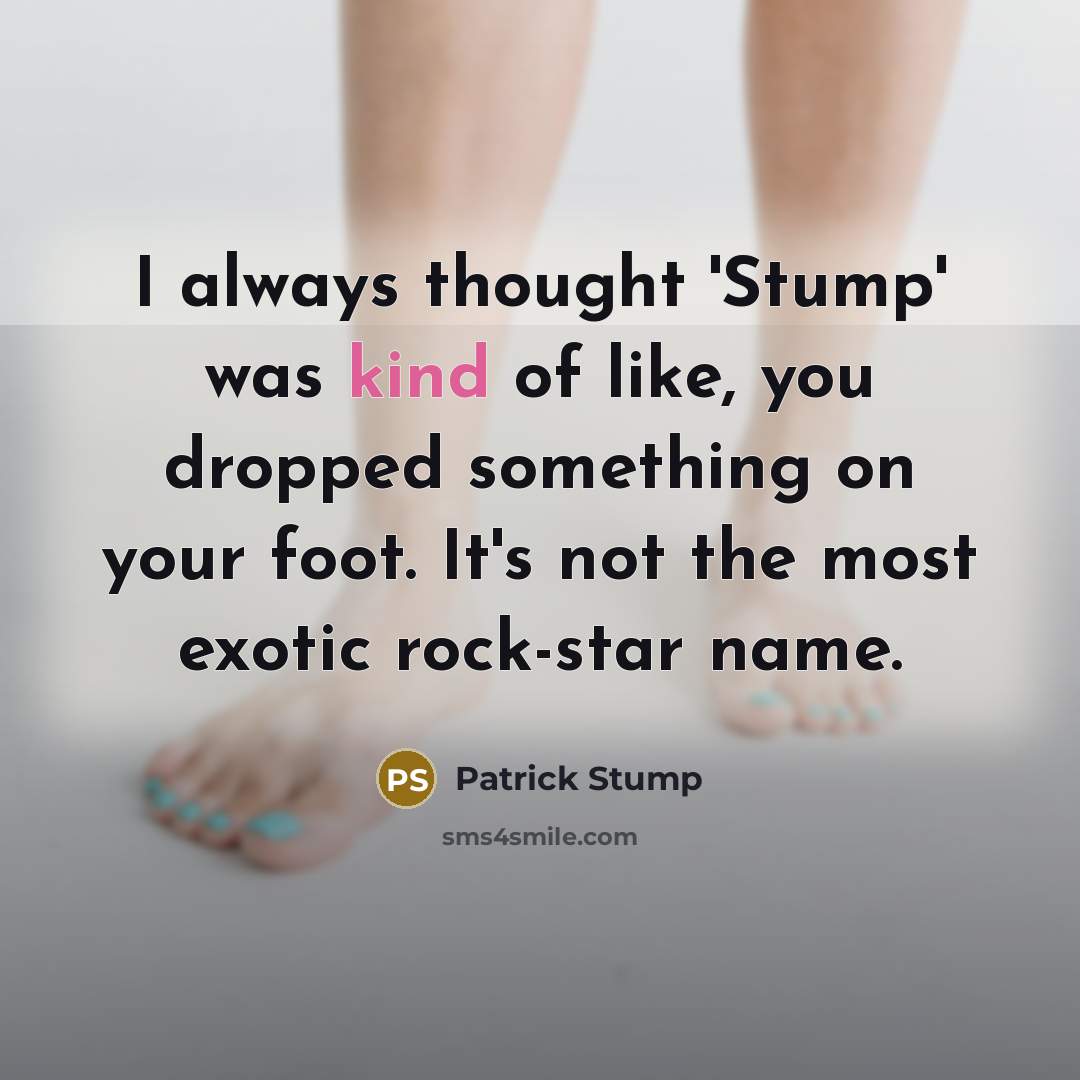 “I always thought 'Stump' was kind of like, you dropped…” quote by Patrick Stump