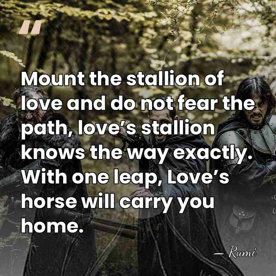 Mount the stallion of love and do not fear the path, love’s&hellip; - Rumi