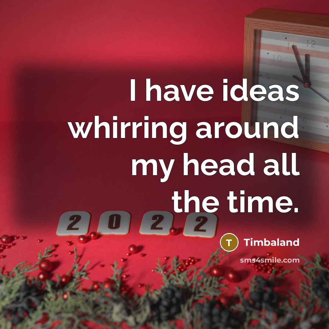 “I have ideas whirring around my head all the time.…” quote by Timbaland