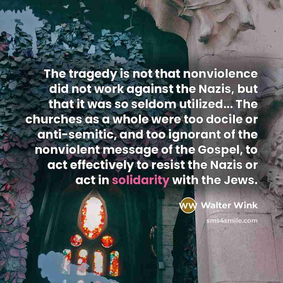 “The tragedy is not that nonviolence did not work against…” quote by Walter Wink