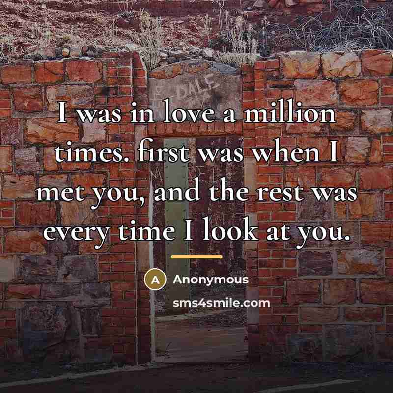 “I was in love a million times. first was when…” quote by Anonymous