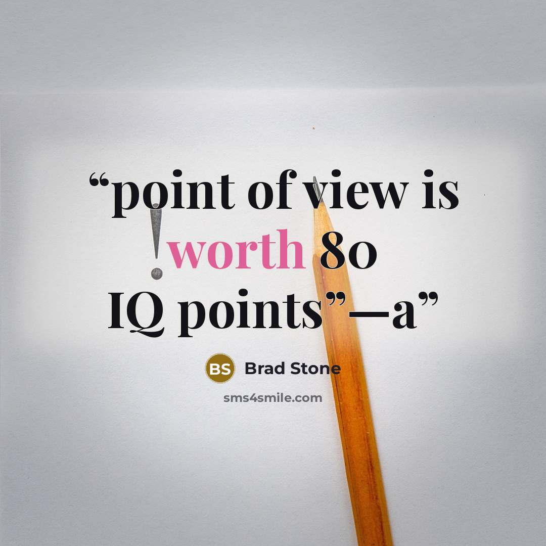 “point of view is worth 80 IQ points”—a” quote by Brad Stone