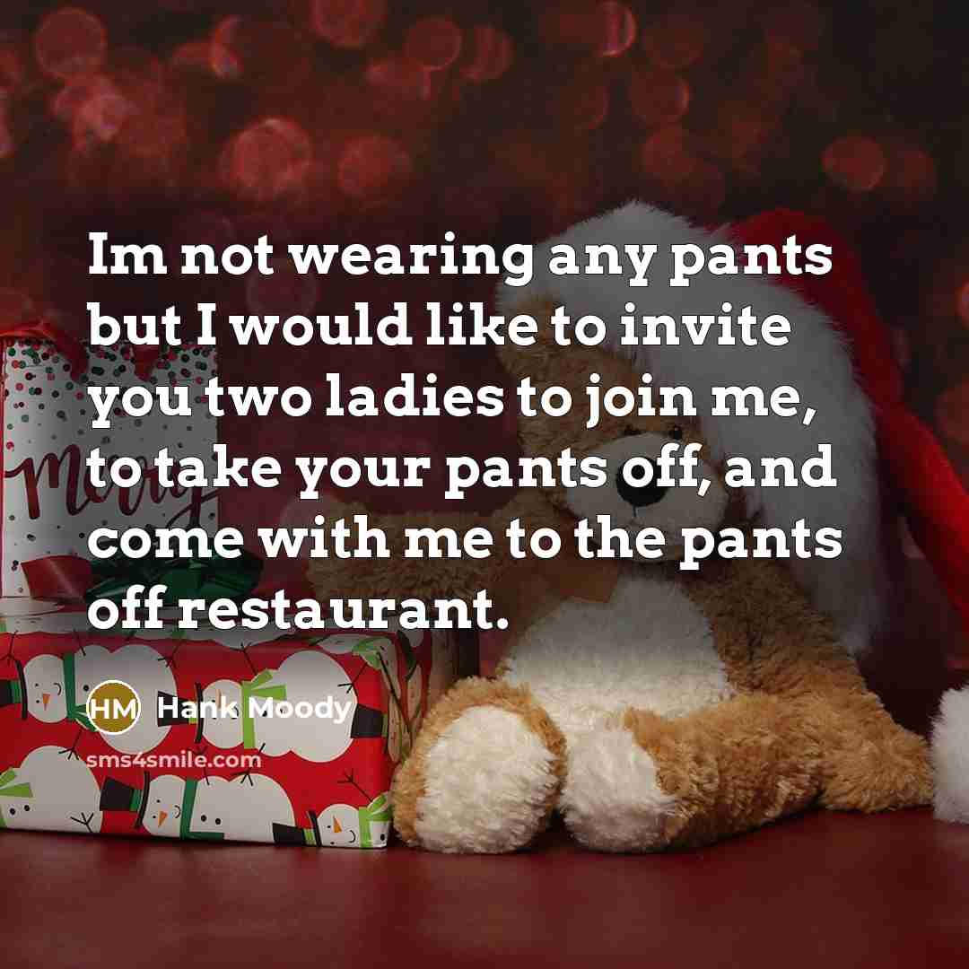 “Im not wearing any pants but I would like to…” quote by Hank Moody
