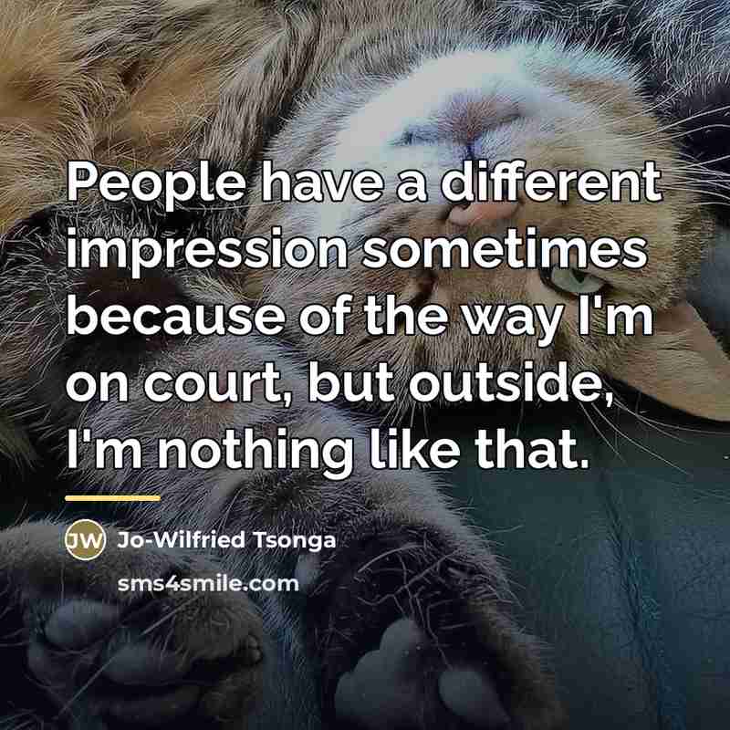 “People have a different impression sometimes because of the way…” quote by Jo-Wilfried Tsonga