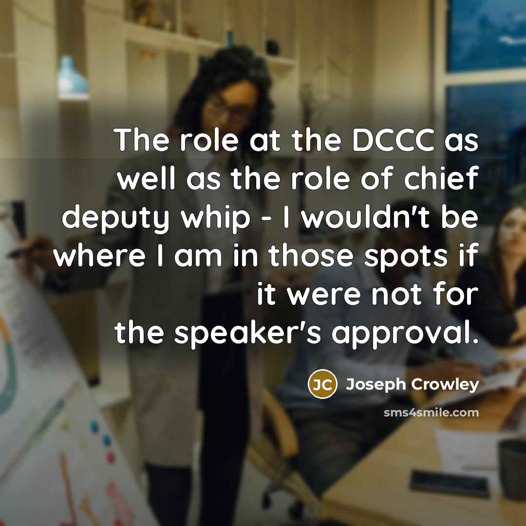 “The role at the DCCC as well as the role…” quote by Joseph Crowley