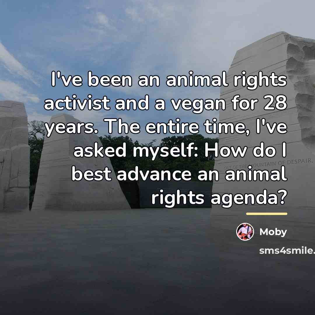 “I've been an animal rights activist and a vegan for…” quote by Moby