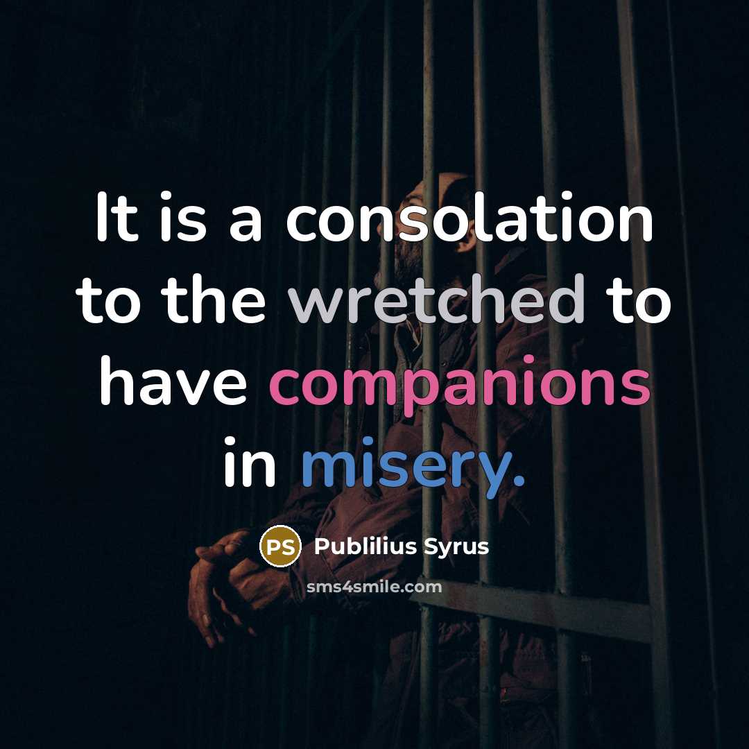 “It is a consolation to the wretched to have companions…” quote by Publilius Syrus
