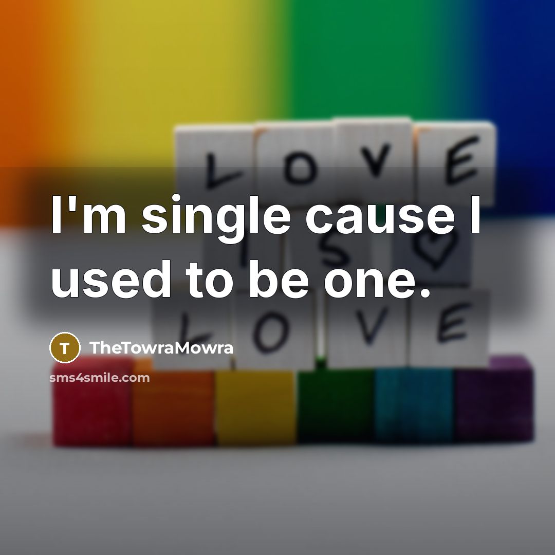“I'm single cause I used to be one.…” quote by TheTowraMowra