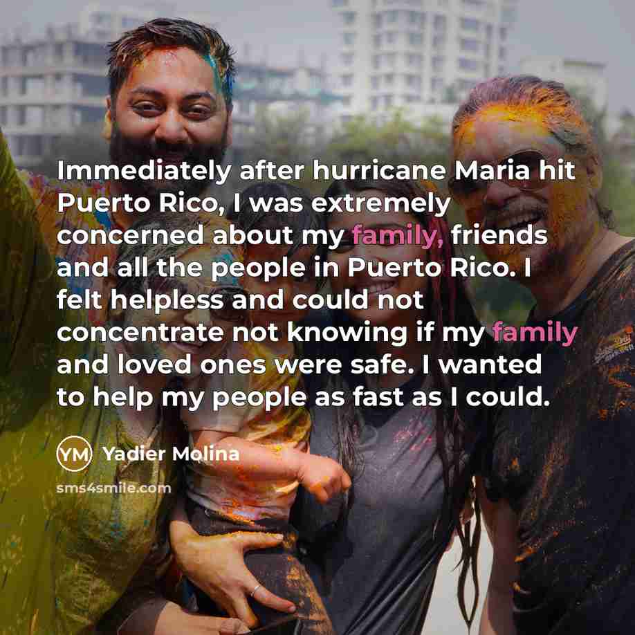 “Immediately after hurricane Maria hit Puerto Rico, I was extremely…” quote by Yadier Molina