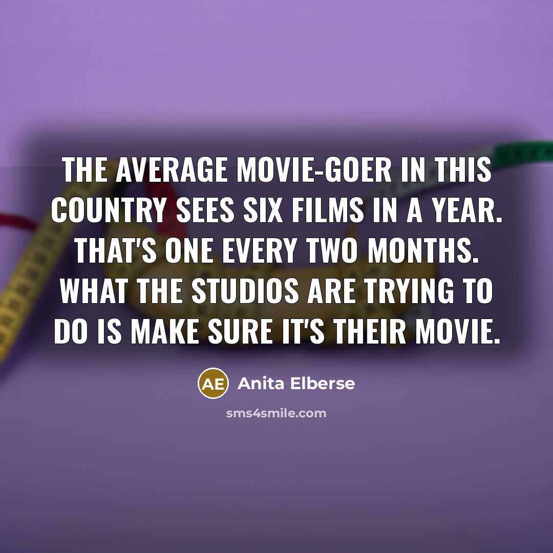 “The average movie-goer in this country sees six films in…” quote by Anita Elberse
