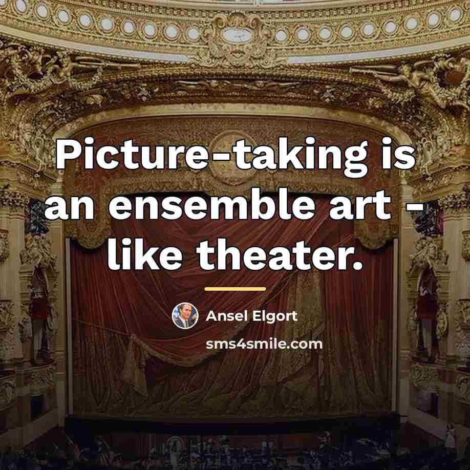 “Picture-taking is an ensemble art - like theater.…” quote by Ansel Elgort
