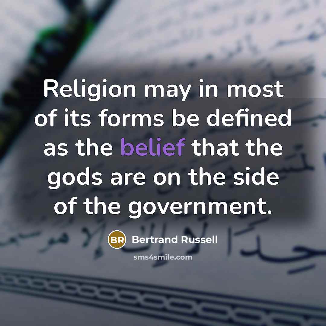 “Religion may in most of its forms be defined as…” quote by Bertrand Russell