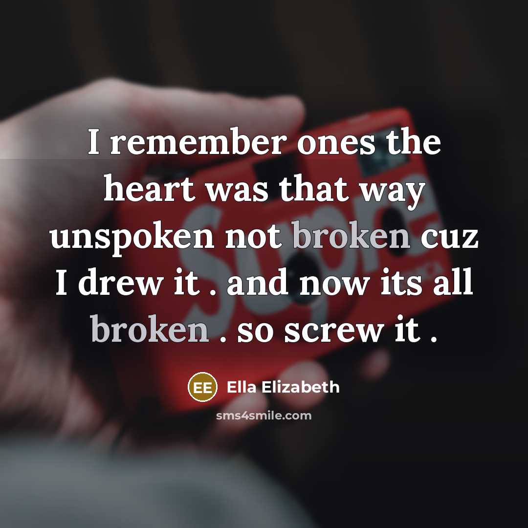 “I remember ones the heart was that way unspoken not…” quote by Ella Elizabeth